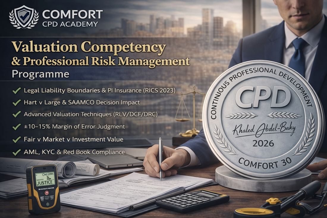 Valuation Competency and Professional Risk Management Programme – COMFORT-CPD Academy | برنامج كفاءة التقييم المهني وإدارة المخاطر