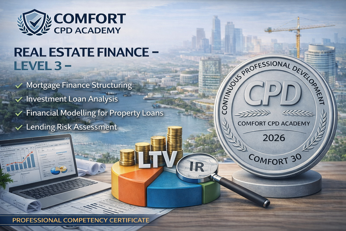 Real Estate Finance Level 3 RE-FIN-L3 course - COMFORT-CPD Academy | برنامج التمويل العقاري المستوى الثالث