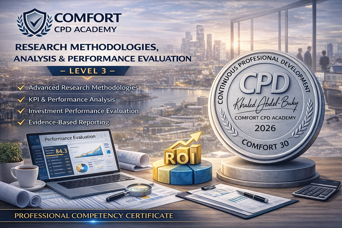 Research Methodologies, Analysis and Performance Evaluation Level 3 course – COMFORT-CPD Academy | دورة منهجيات البحث والتحليل وتقييم الأداء المستوى الثالث