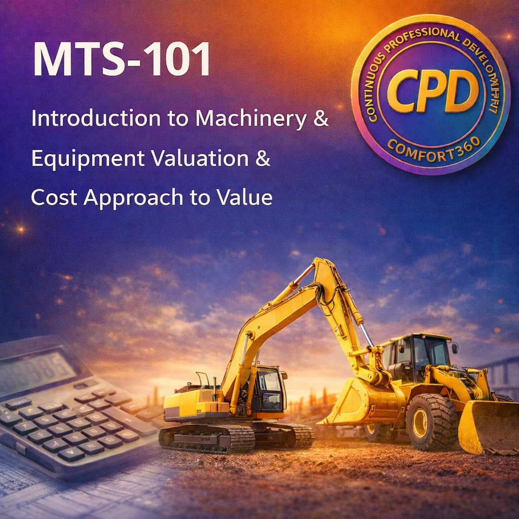 MTS-101 | مدخل إلى تقييم الآلات والمعدات ومنهج التكلفة في التقييم (Introduction to Machinery & Equipment Valuation & Cost Approach to Value)