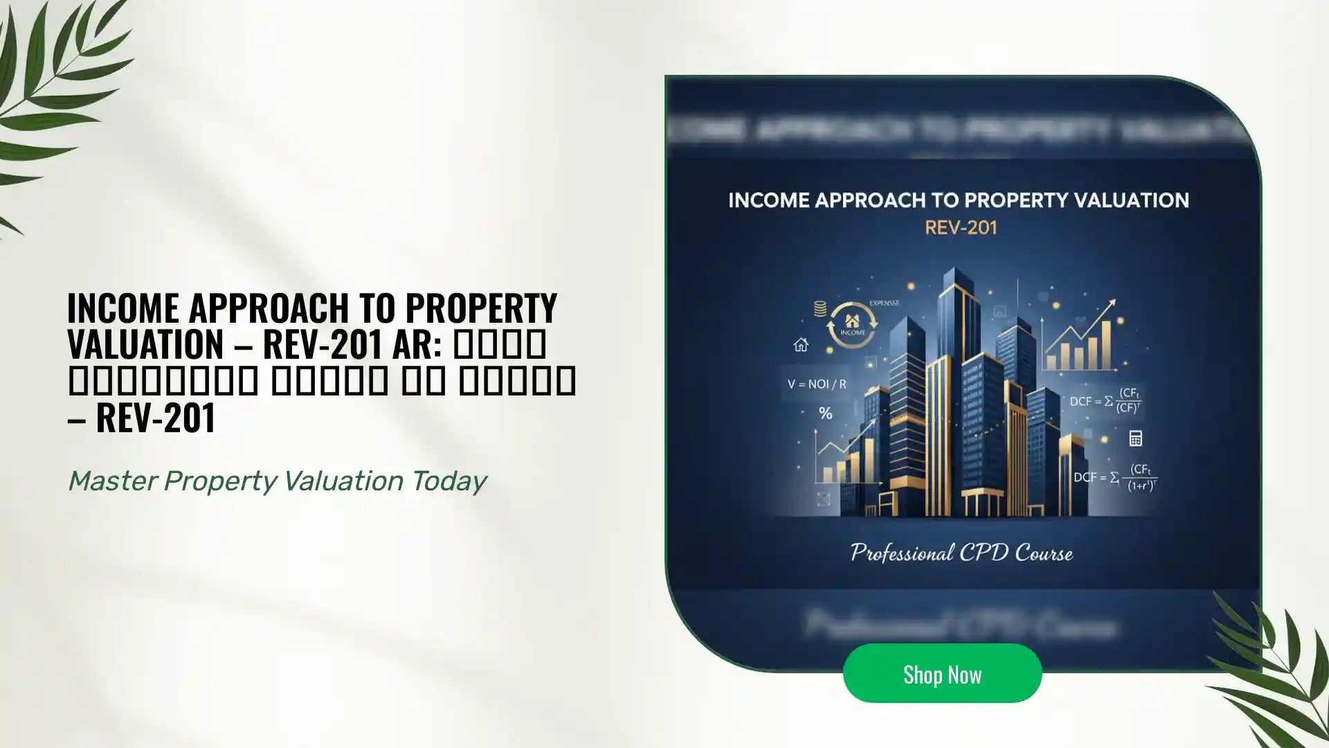 Income Approach to Property Valuation &ndash; REV‑201 AR: منهج الدخل في تقييم العقارات &ndash; REV‑201 by@Outfy