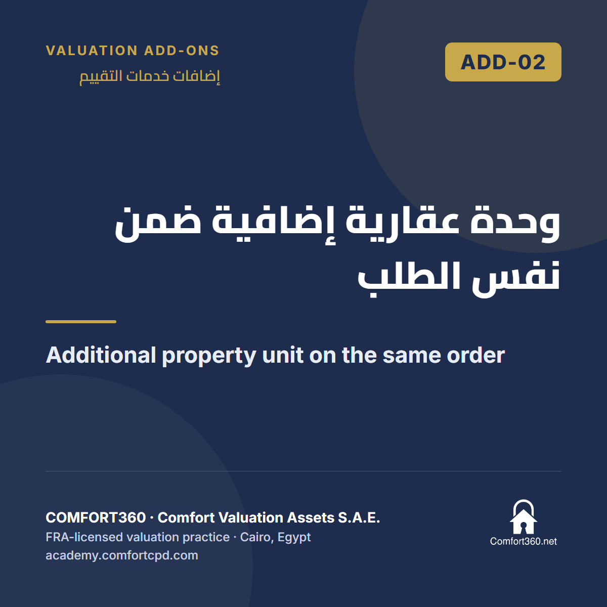 ADD-02 | وحدة عقارية إضافية ضمن نفس الطلب — Additional property unit on the same order