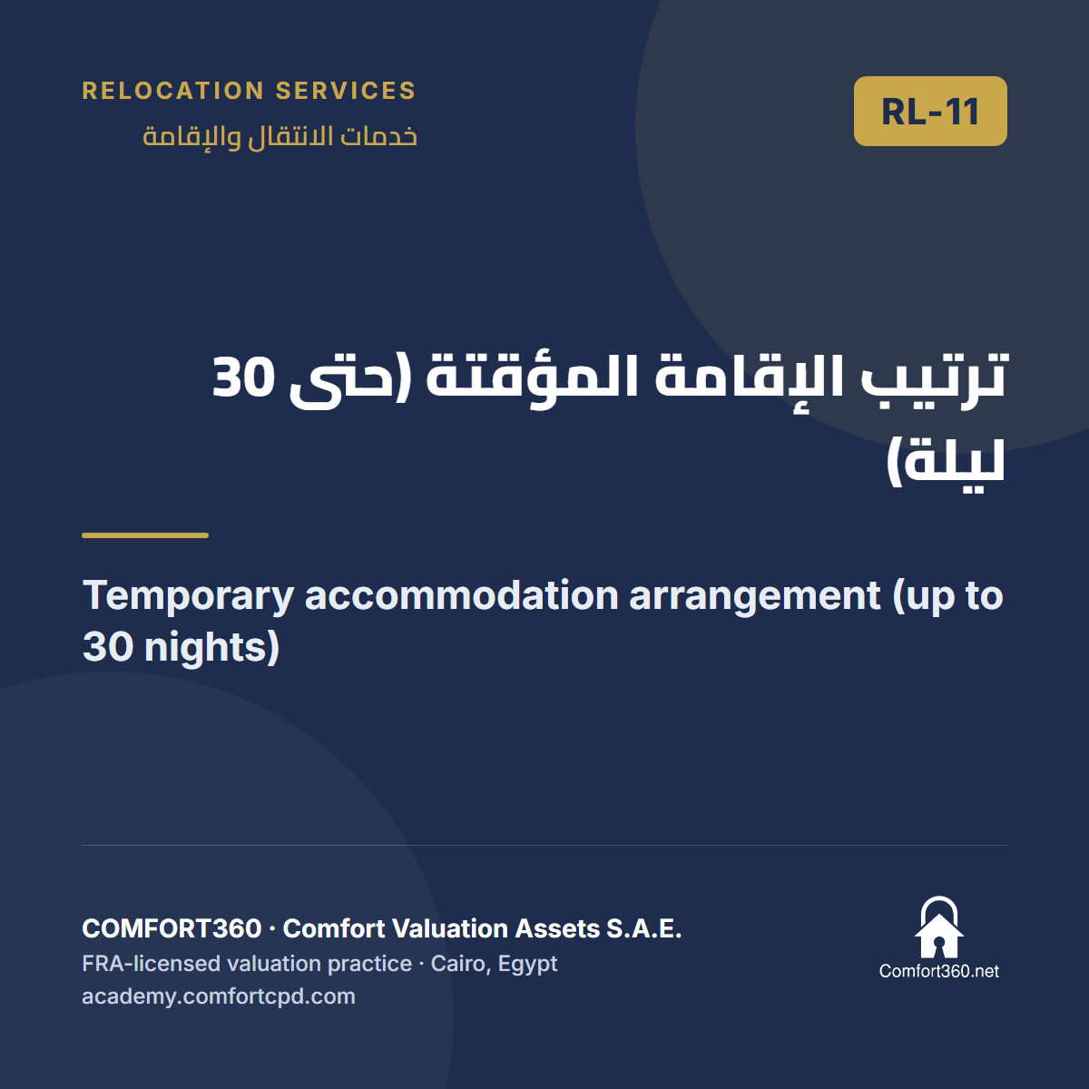 RL-11 | ترتيب الإقامة المؤقتة (حتى 30 ليلة) — Temporary accommodation arrangement (up to 30 nights)