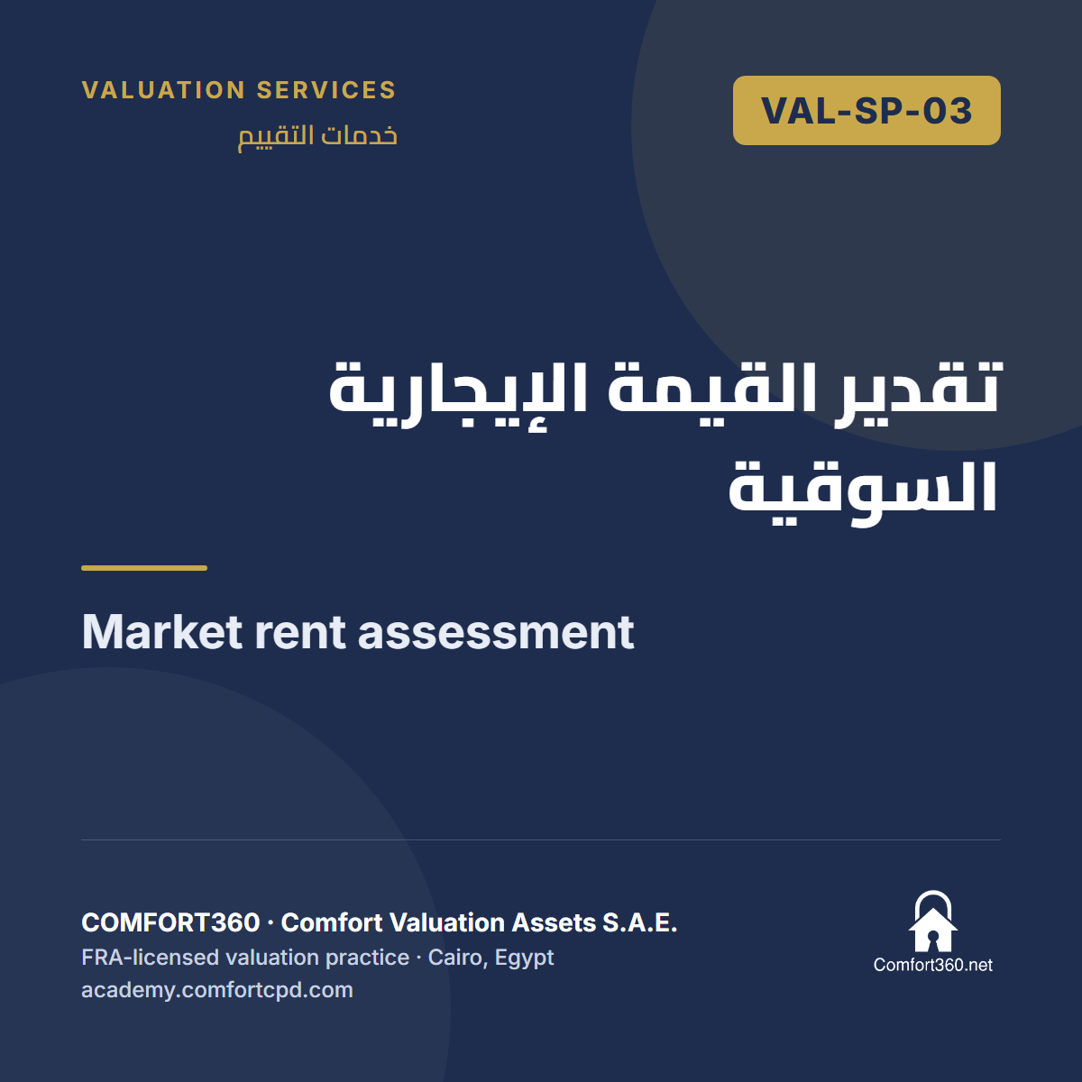 VAL-SP-03 | تقدير القيمة الإيجارية السوقية — Market rent assessment